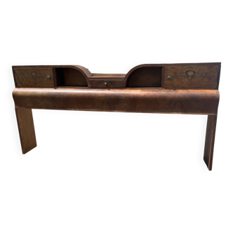 Art Deco Console Headboard in Walnut Veneer – 1930s