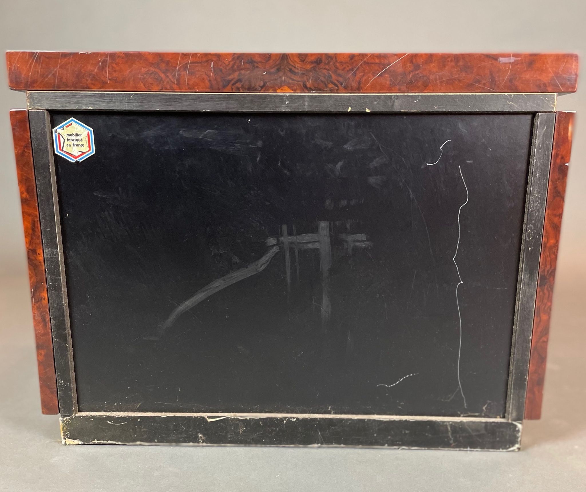 Bedside of Jean-Claude Mahey in elm magnifying glass and brass circa 1970