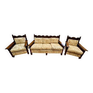 Salon style Jacobin 1910 - Canapé 3 places et 2 fauteuils