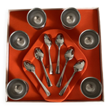 Set of stainless steel egg cups by Guy Degrenne