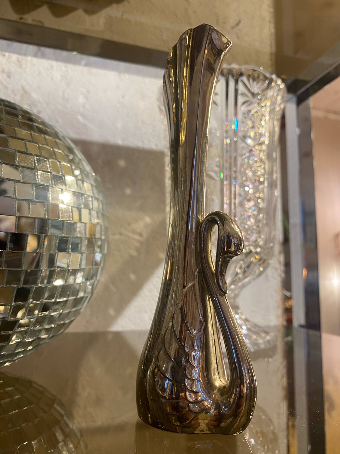 Art deco swan soliflore vase