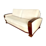 Art deco sofa mahogany alcantara