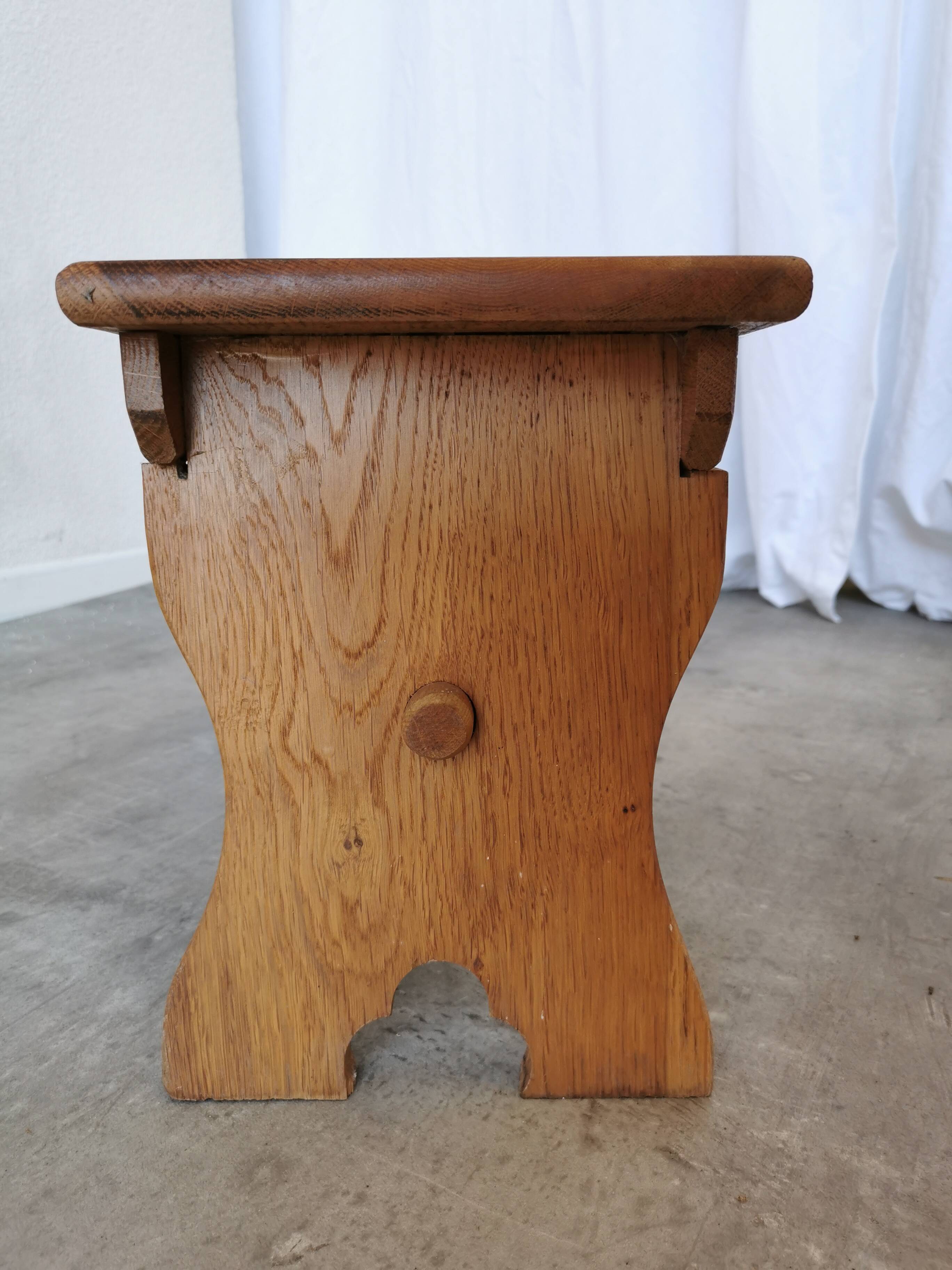 Vintage Wooden Footstool: Handcrafted Yugoslavian Pruchka, 1960s