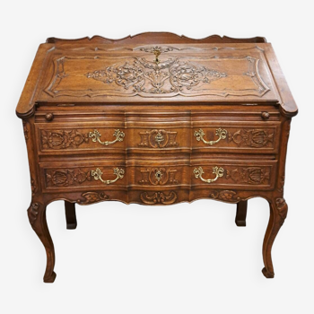 Bureau de pente style Louis XV en chêne