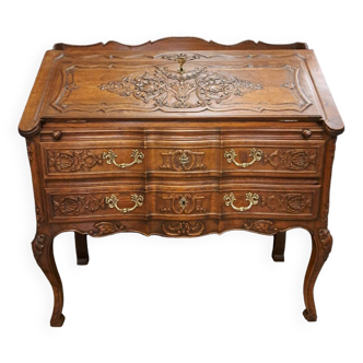 Bureau de pente style Louis XV en chêne