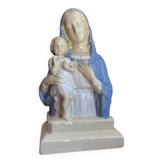 Vierge à l’Enfant vintage en céramique – style Lladro – 36 cm