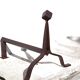 Chenets de cheminée en fonte, moderniste, brutaliste, accessoires cheminée,andirons