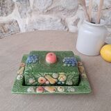 Antique butter dish in slip