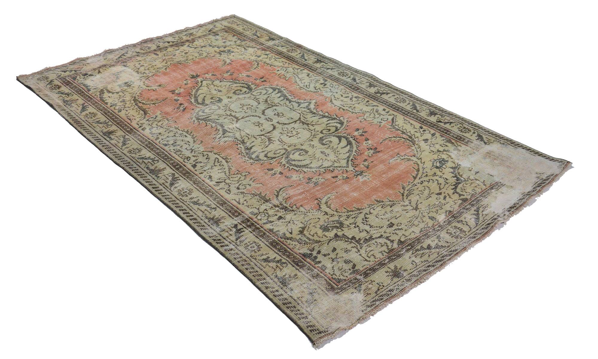 Turkish Anatolian Handmade Vintage Rug 274 cm x 180 cm