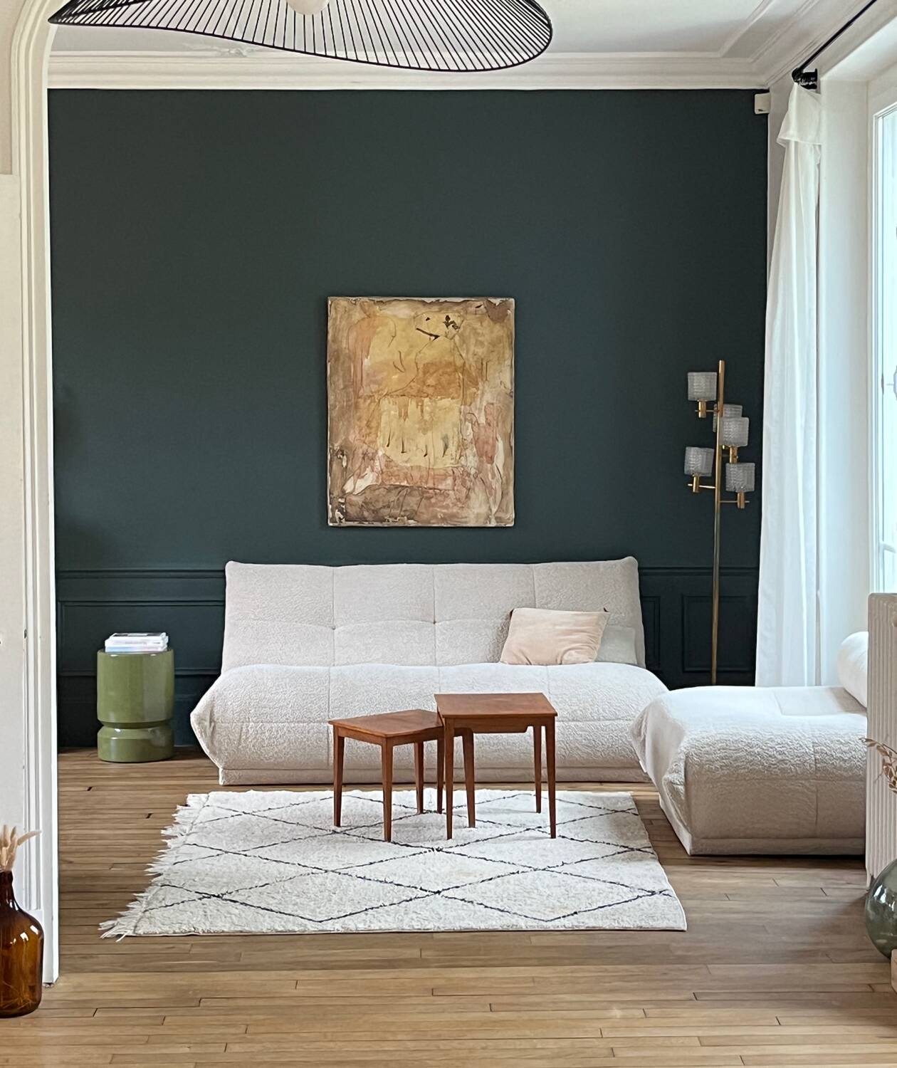 SIA white bouclette designer sofa