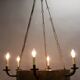 Art deco wrought iron chandelier with 6 lights
