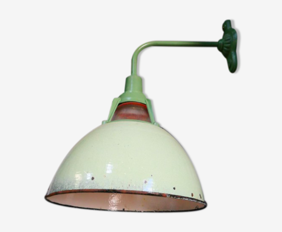 Lampe de cour col de cygne industrielle verte