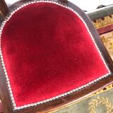 Pair of age Art Deco red velvet chairs