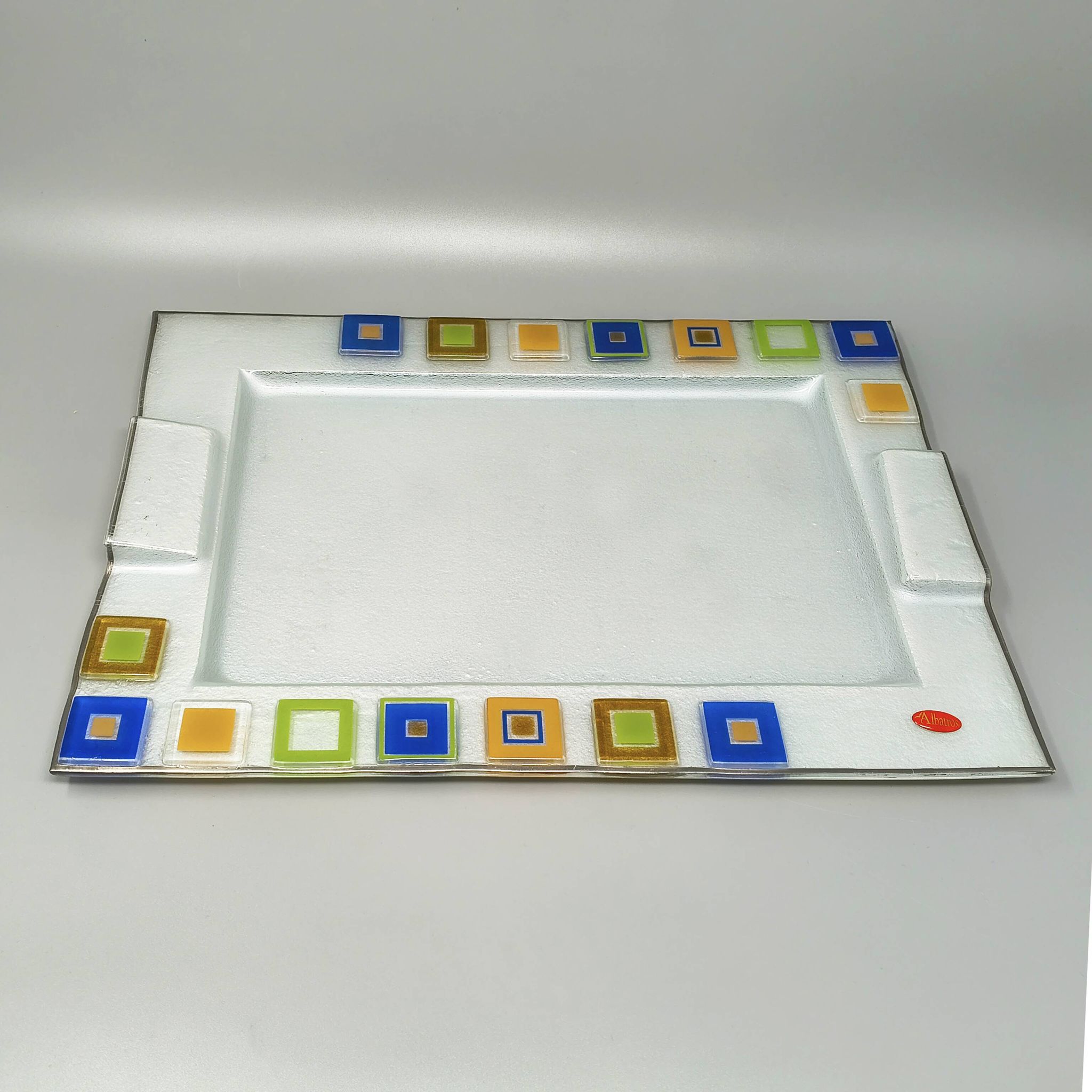 1970s Astonishing Tray By Albatros in Murano Glass. Made in Italy