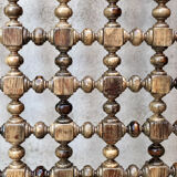 Carved wooden headboard