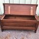 Rustic chest bench in old patina fir.