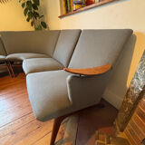 Vintage Scandinavian bench – Karl Sørlie & Sønner – restored, fabric