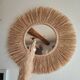 Miroir raphia fait main, création artisanale
