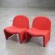 Pair of vintage red armchairs