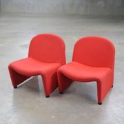 Paire de fauteuils rouge vintage
