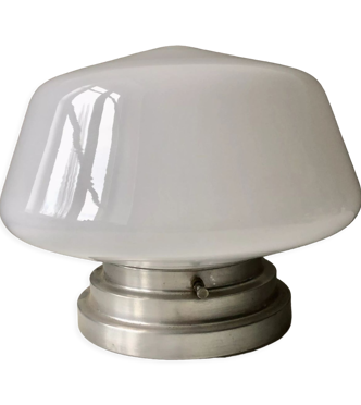 Plafonnier opaline blanche 1950