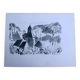 Original Indian ink wash drawing by Jean Villette (1913-2005)