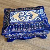 Ceramic box HB Henriot Quimper pointillism