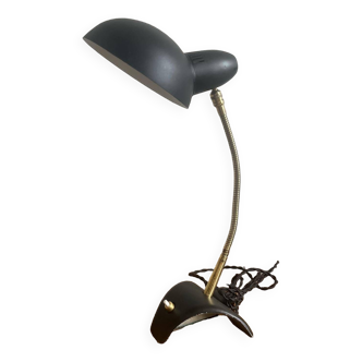 Black metal desk lamp by Jean Boris Lacroix, 1950s