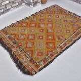 Geometric Turkish Handwoven Kilim Rug sku1628