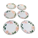 6 small earthenware dessert plates, Villeroy and Boch, wild rose, hawthorn, west germany