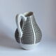 Black and white ceramic pitcher vase "Haiger" by Liesel Spornhauer for Schlossberg, Germany 1950s.