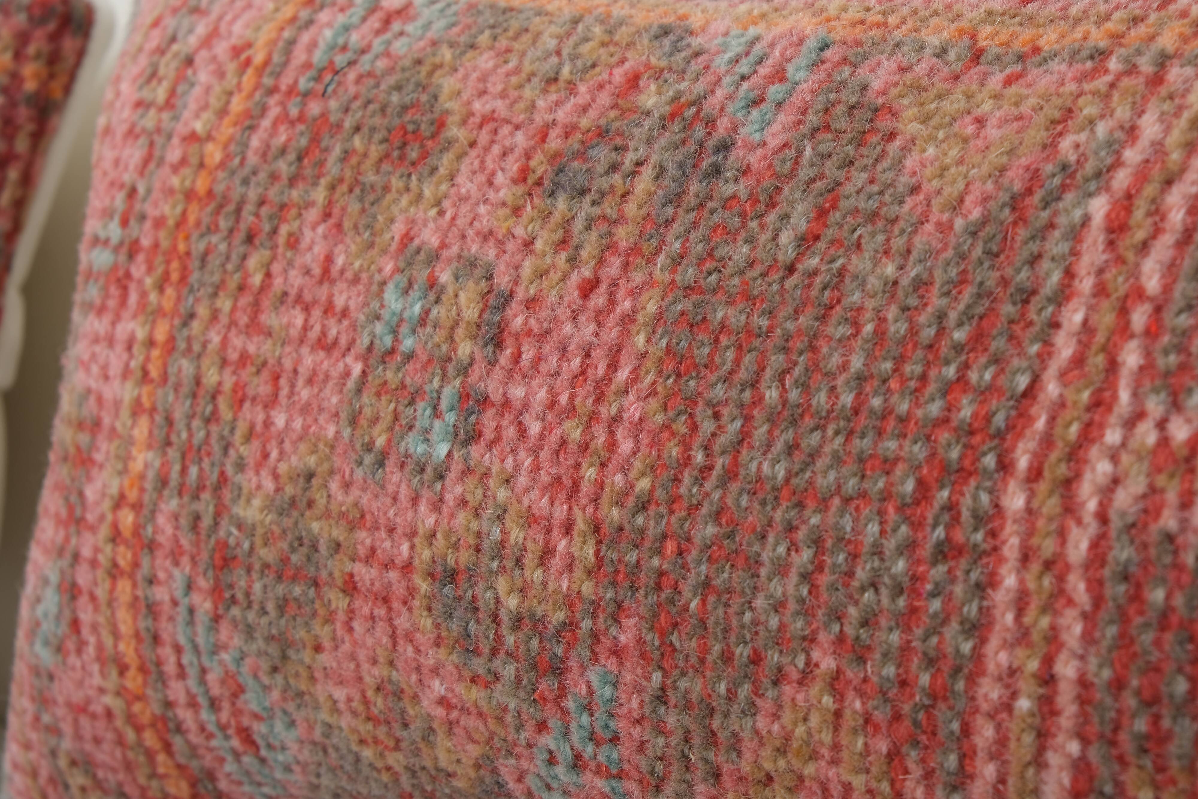 Set of Two Turkish Oushak Rug Pillow Cover, Pair Oblong Chair Cushion, Neutral Pillow Cases Made Out