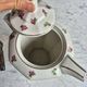 Limoges porcelain coffee pot B&D Roses & silver trim