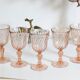 Set of 5 vintage Arcoroc Rosaline foot glasses