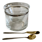 Service à caviar en verre et métal argenté St Hilaire