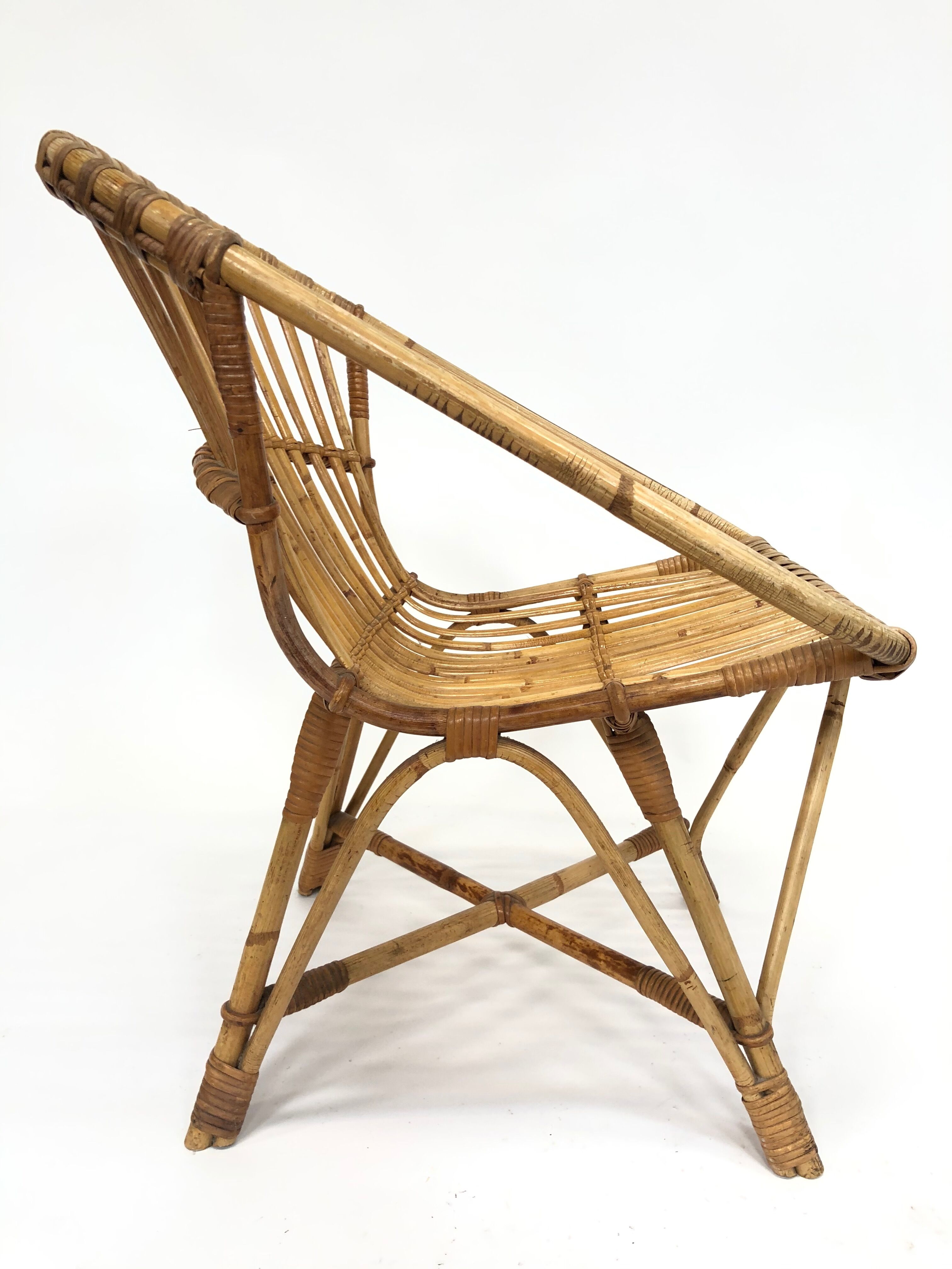 Rohe Noordwolde rattan chair, 1960, Netherlands
