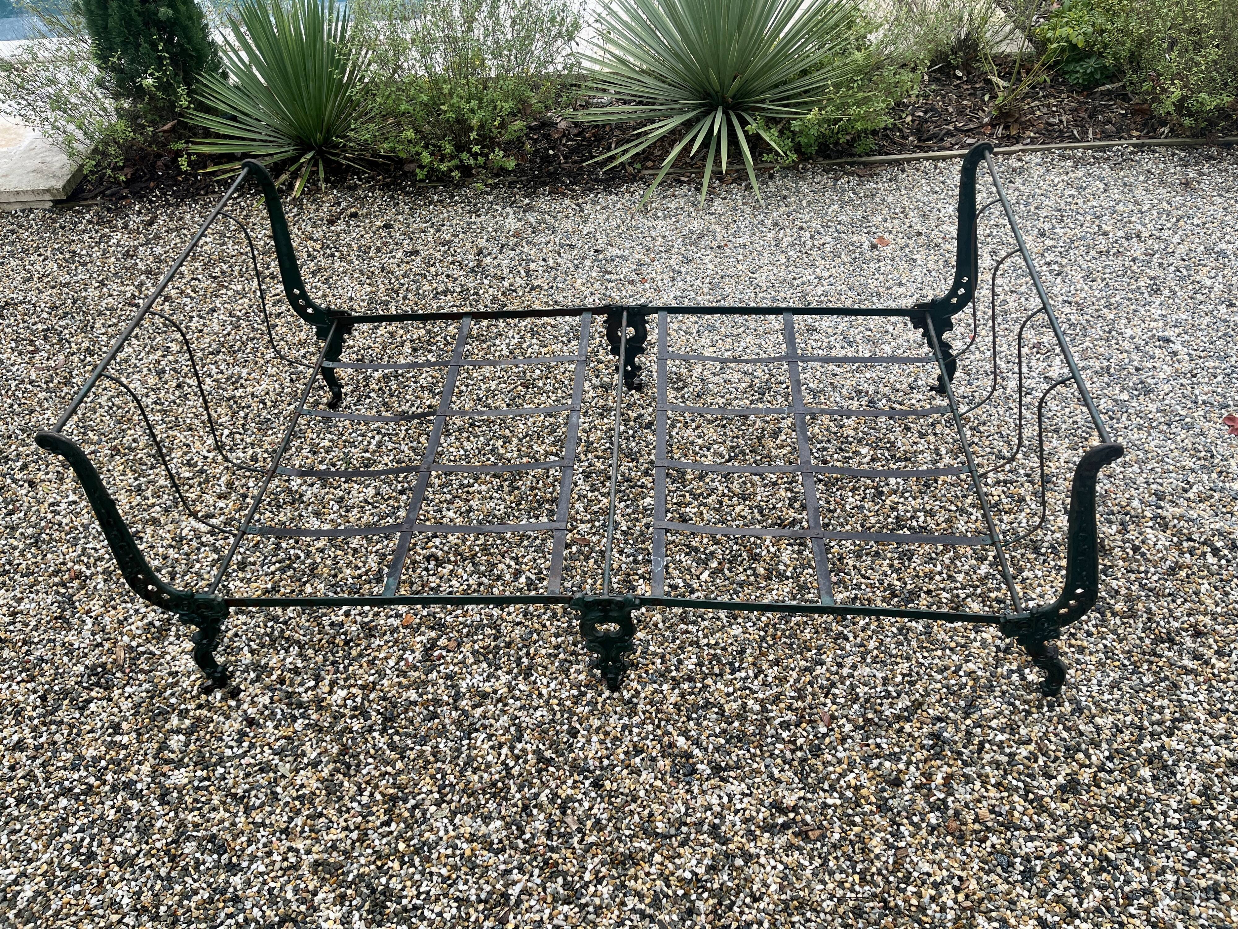 19th century French folding iron daybed