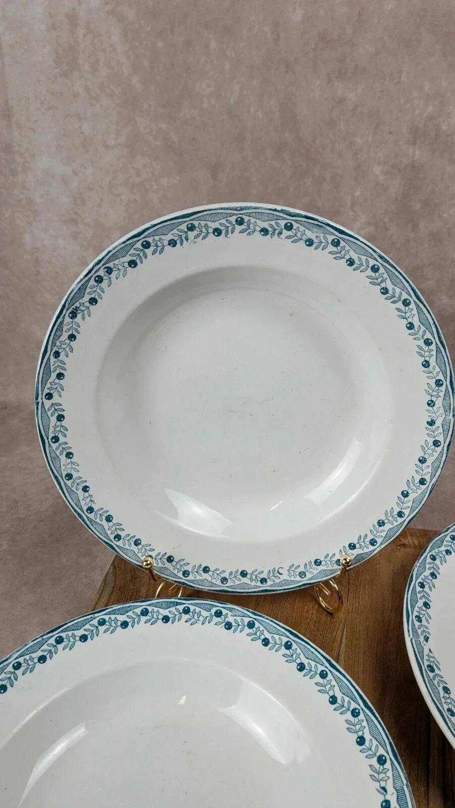 Lot de 3 assiettes creuses Orléans Sarreguemines & Digoin