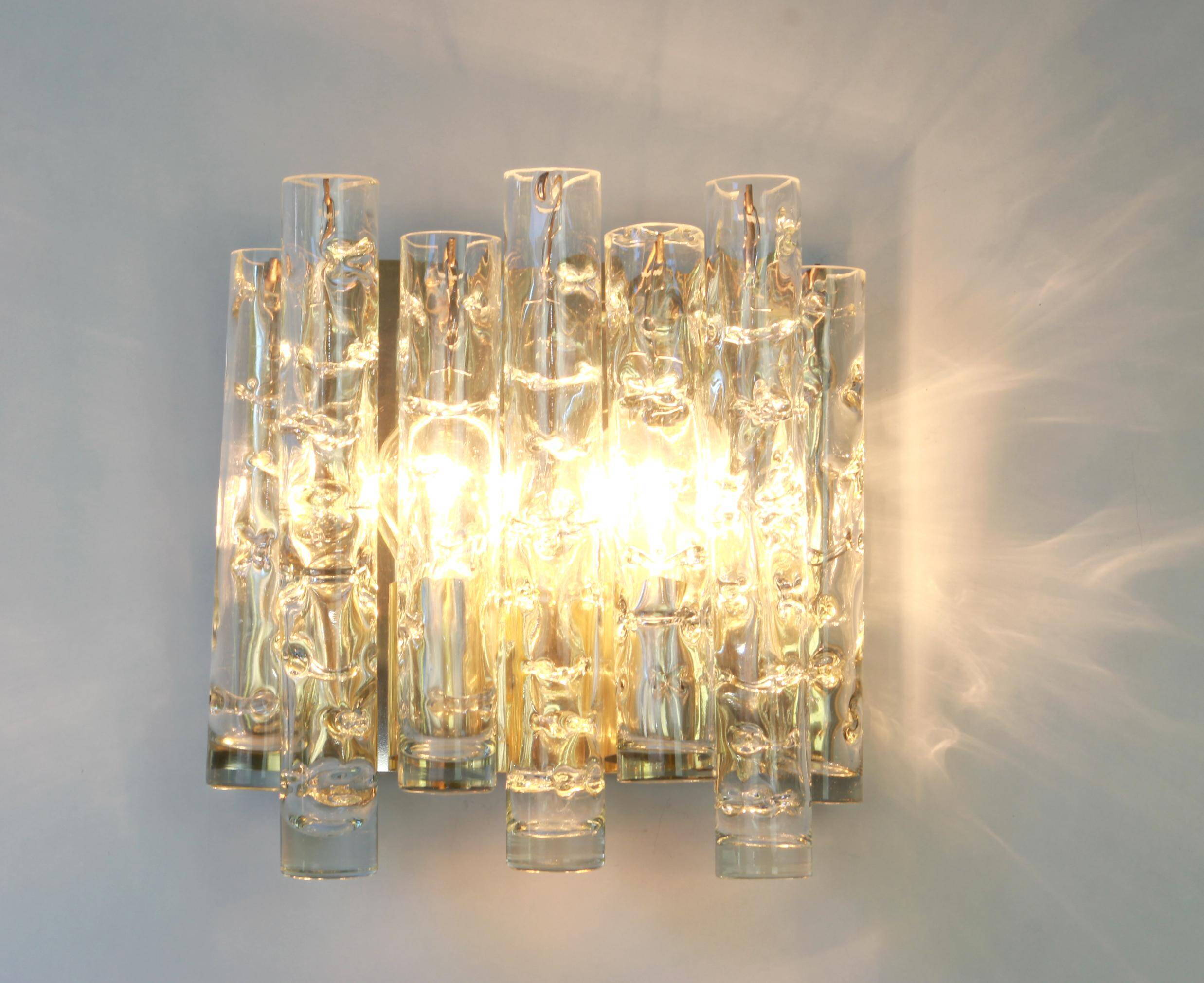 Pair of large Murano glass wall sconces by Doria, Germany, 1960s.