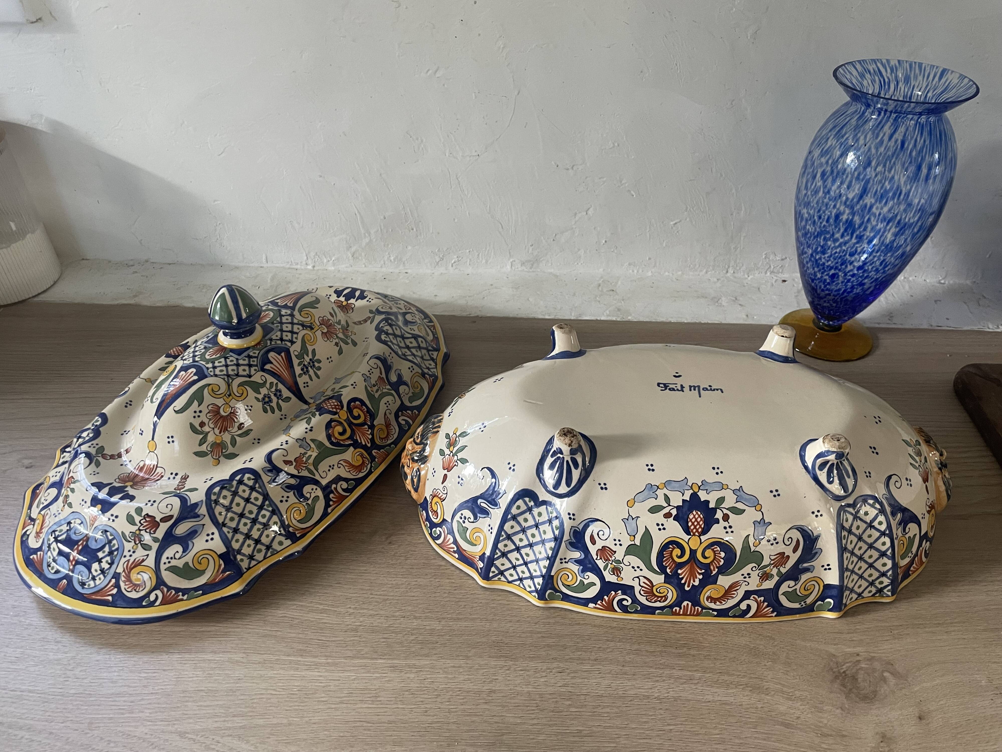 Desvres old Rouen faience plate