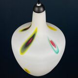 Multicoloured opaline glass pendant light from Murano by Stilnovo, Italy, 1950s.