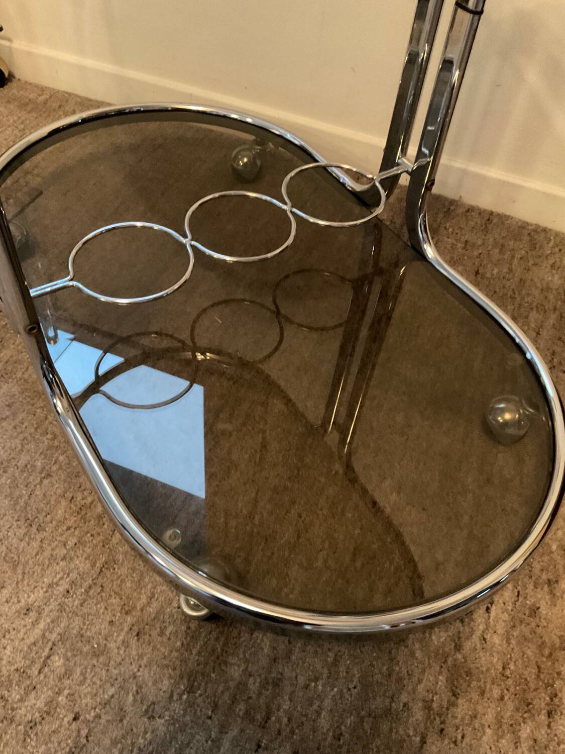 70s bar trolley on wheels