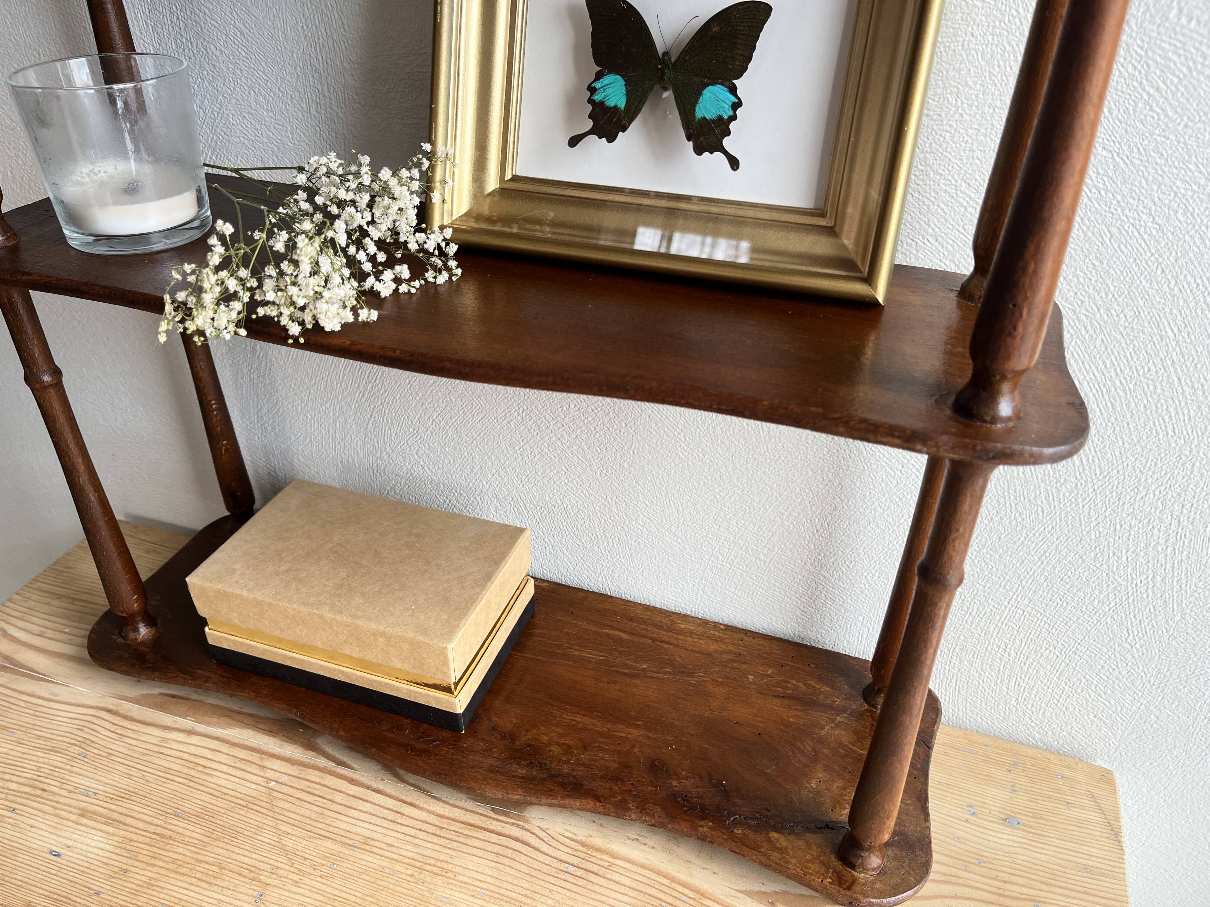 Old wooden reel shelf