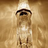 Pair of large vintage chrome glass wall lights