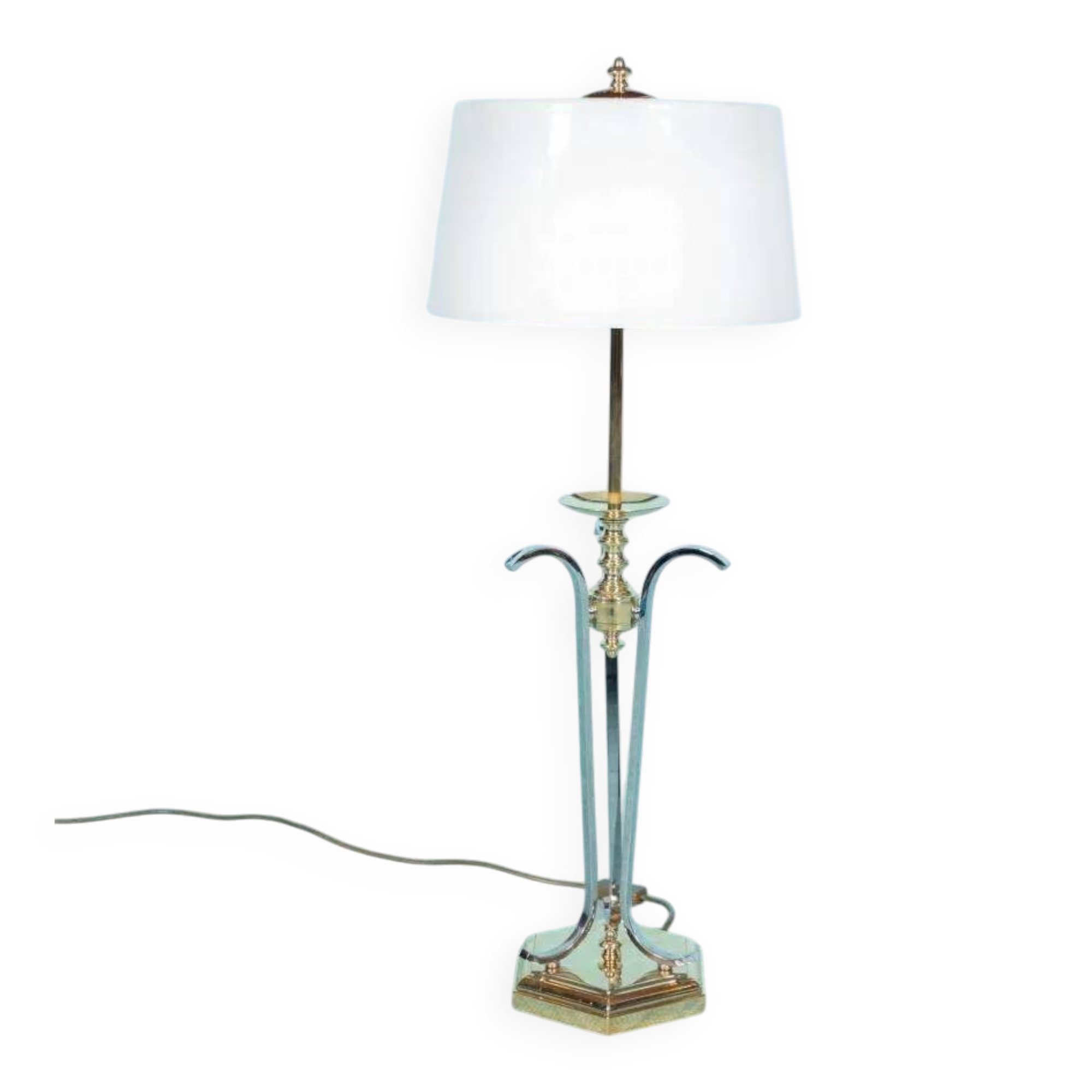 Vintage brass table lamp in Hollywood Regency style from the 50s/60s.