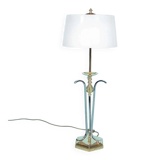 Vintage brass table lamp in Hollywood Regency style from the 50s/60s.