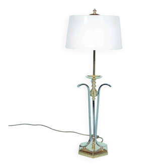 Vintage brass table lamp in Hollywood Regency style from the 50s/60s.