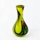 Vase en verre de Murano jaune citron et améthyste Carlo Moretti années 70