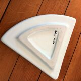 3 Flat Ceramic Bowls, Matte Glazed Terracotta, Vintage 60s