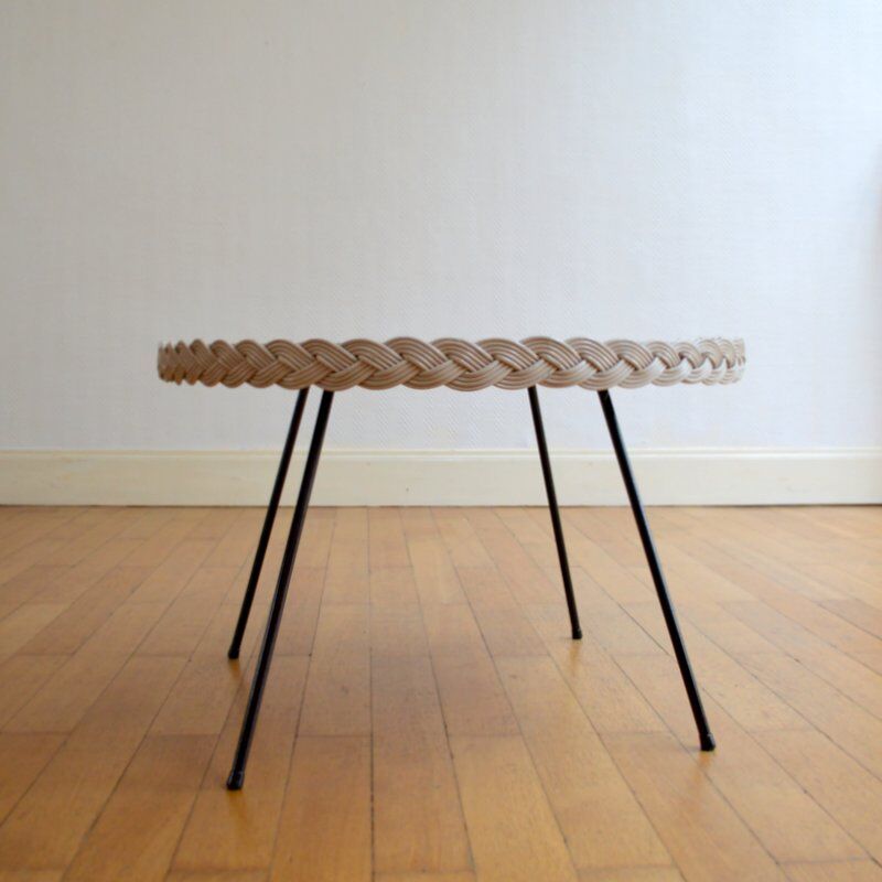 Rattan coffee table and vintage wicker